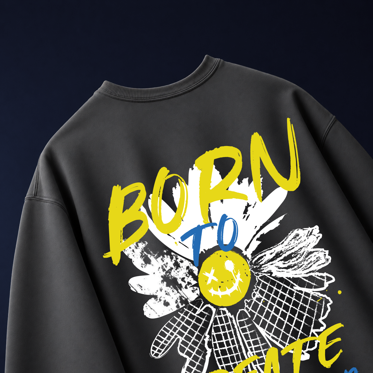 Born to Create Oversized Graphic T-Shirt