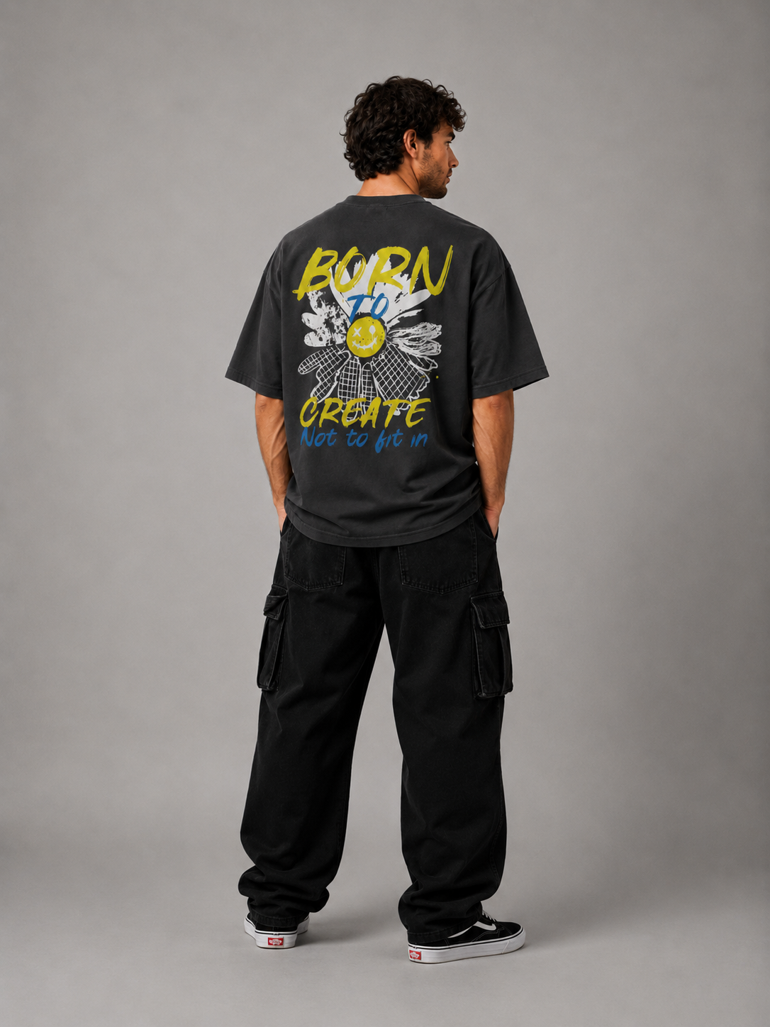 Born to Create Oversized Graphic T-Shirt
