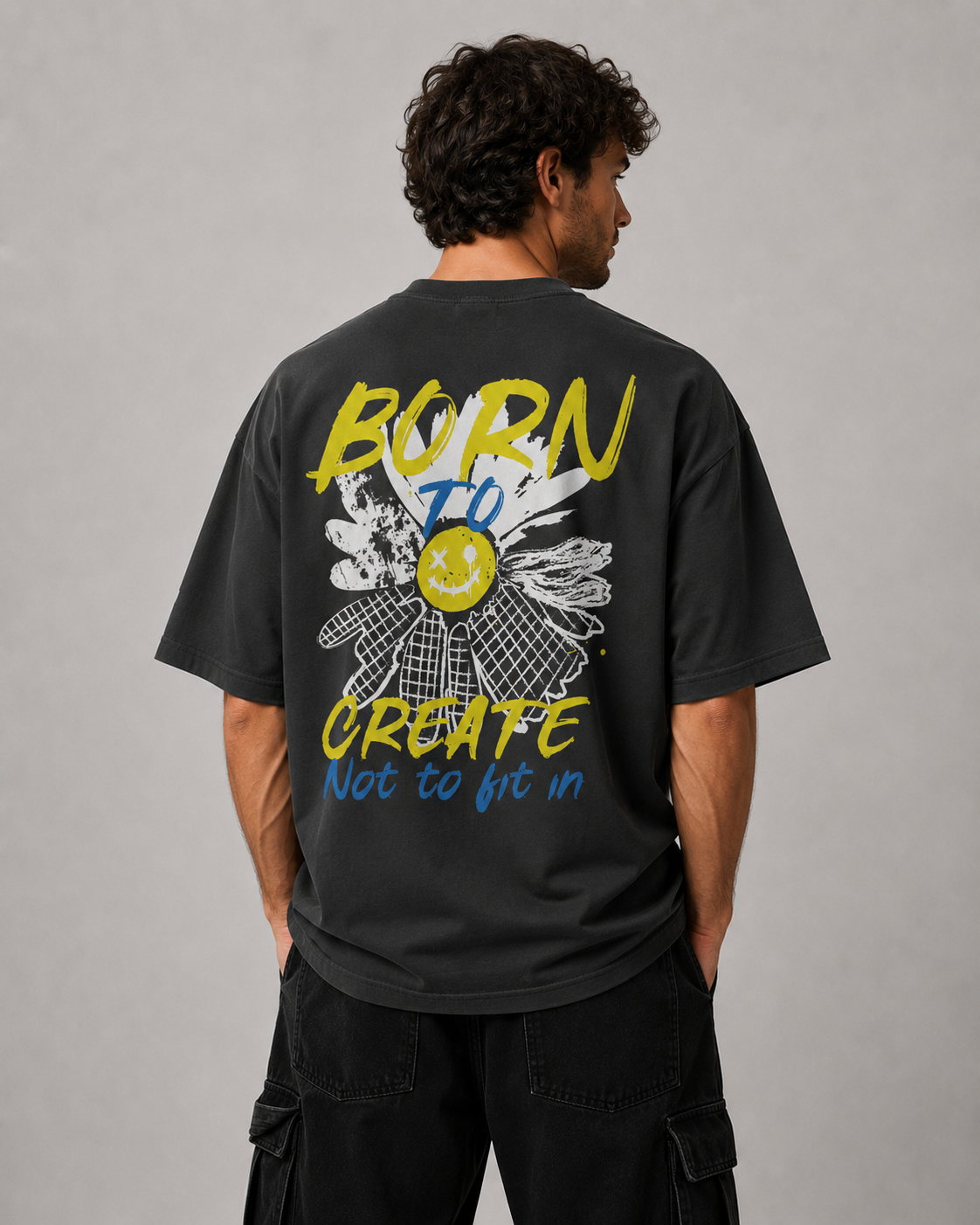 Born to Create Oversized Graphic T-Shirt